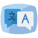 icono bocadillo con simbolos de traducción
